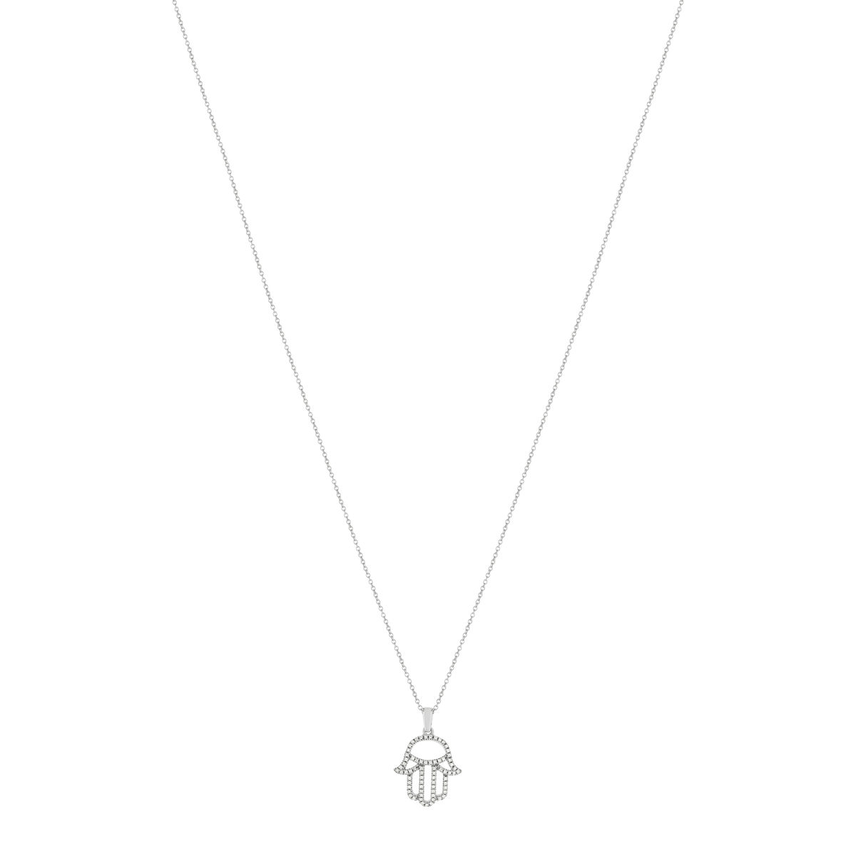 Collier or blanc 375 diamants 45 cm