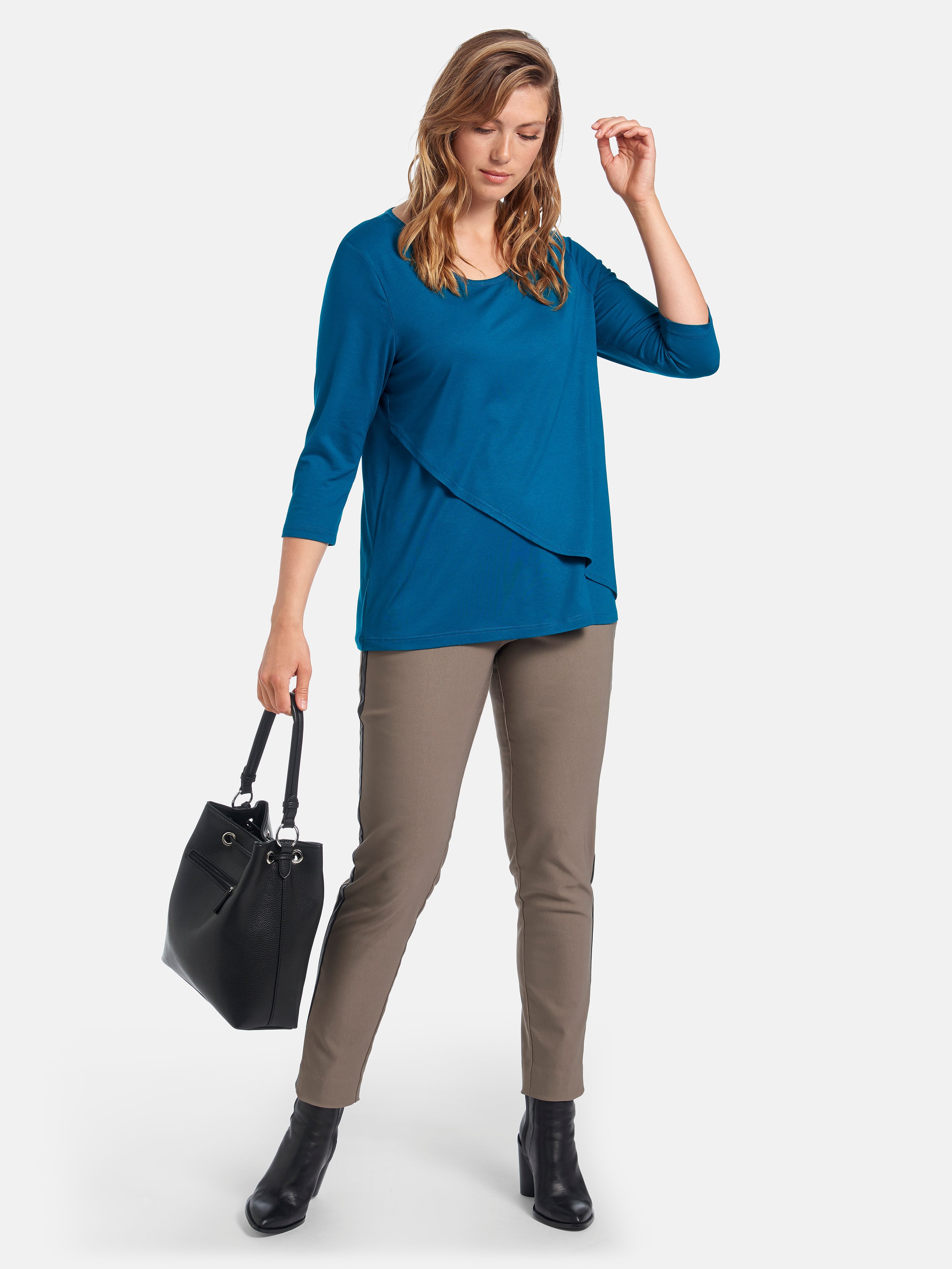 Rundhals-Shirt mit 3/4-Arm