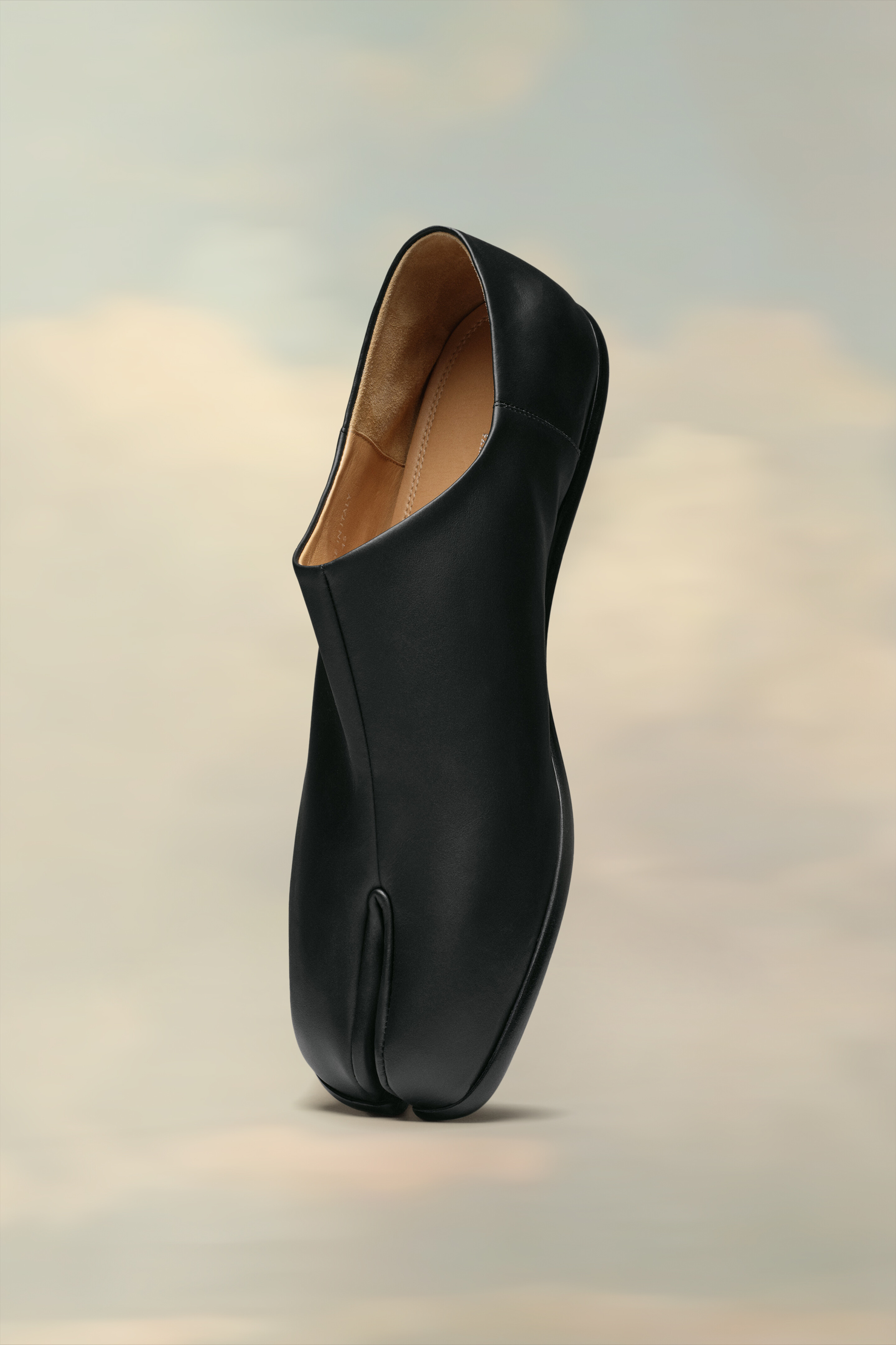 Tabi En Cuir Noir Noir