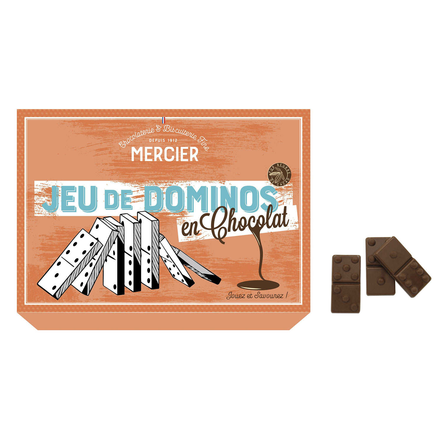 Jeu de 28 dominos en chocolat