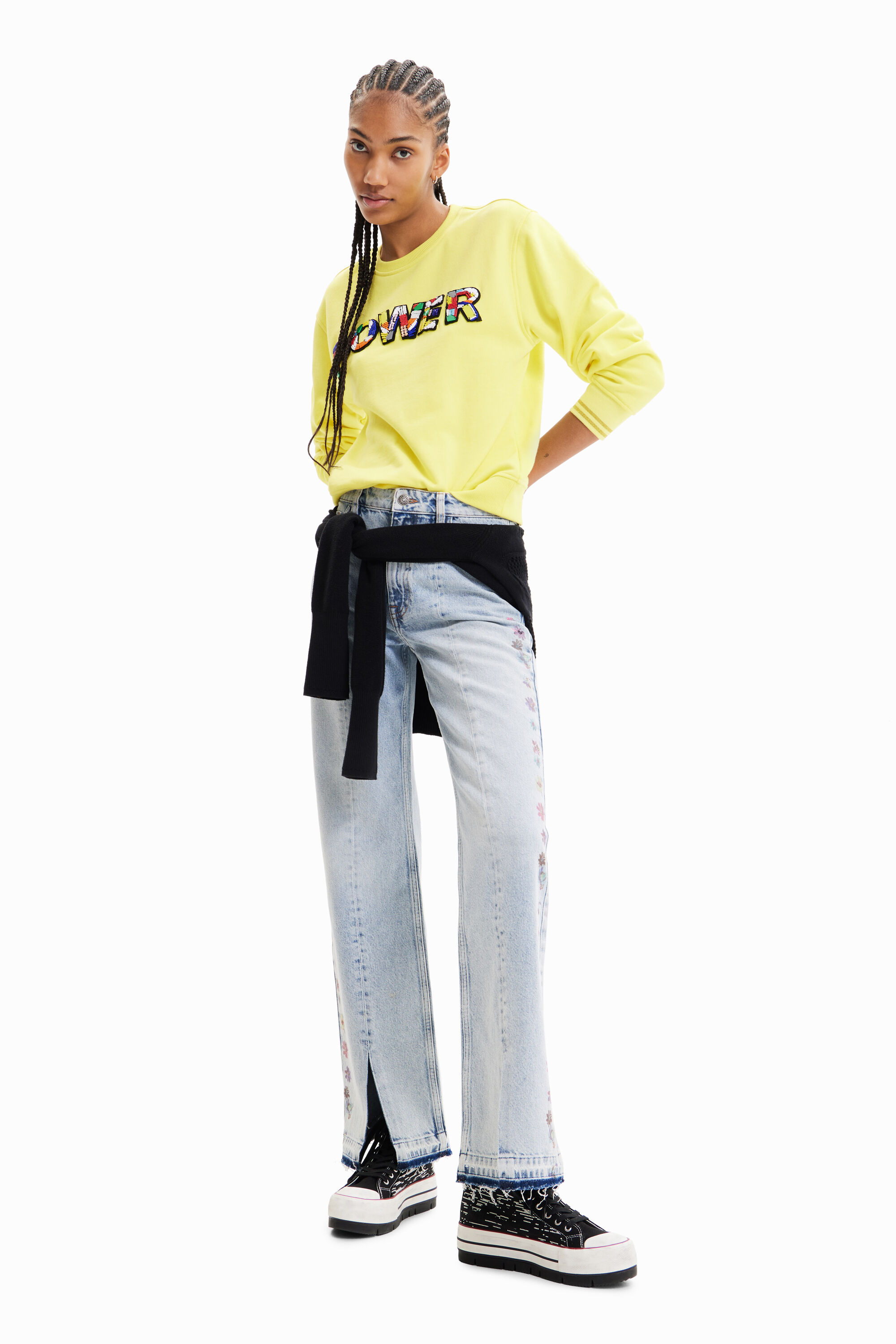 Jean wide leg fleurs