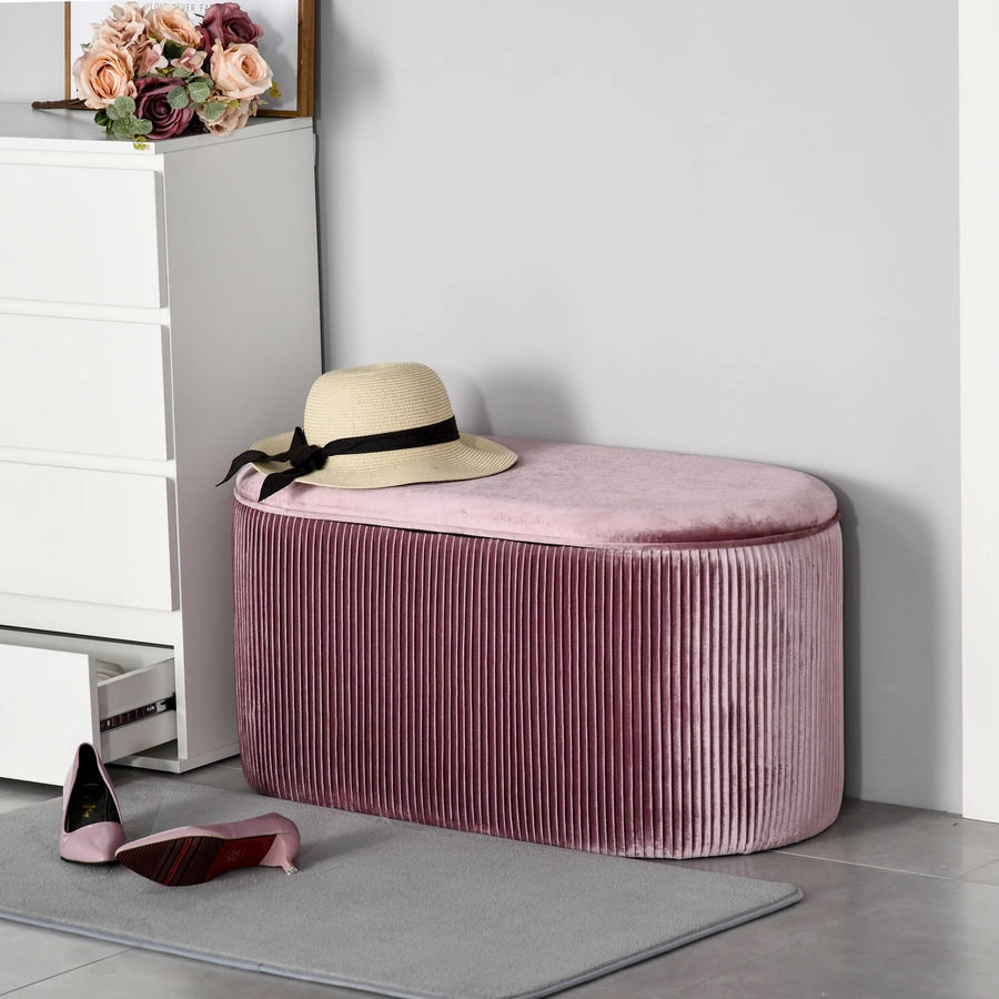 HOMCOM Sitzbank mit Stauraum rosa