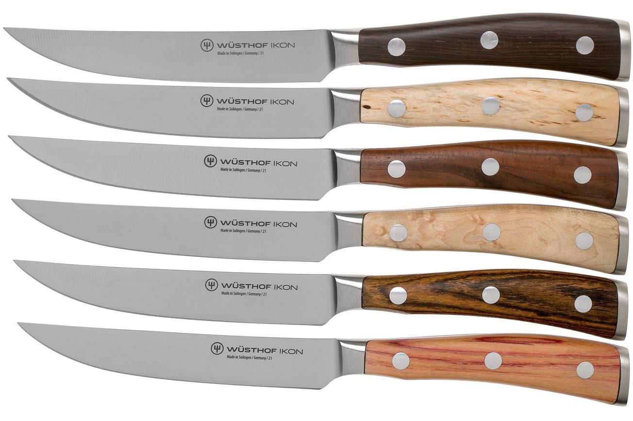 Wüsthof Ikon 1060560601, 6-delige steakmesset lederen etui