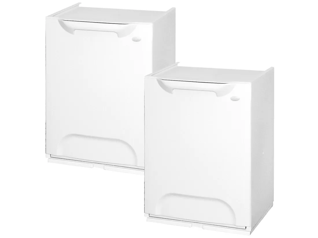 Paquet de 2 lignes de recyclage en polypropylène blanc, avec dépôt à l'intérieur de 40 l au total