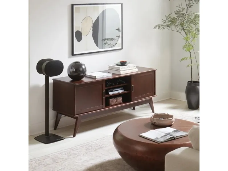 Sanus WSSE32 - Stativ - fikseret - for højttaler - stål, presset aluminium - sort - gulvstående (pakke med 2) - for Sonos Era 300