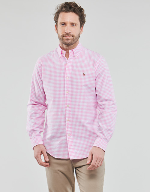 Polo Ralph Lauren - CHEMISE COUPE DROITE EN OXFORD Rosa / Blanco