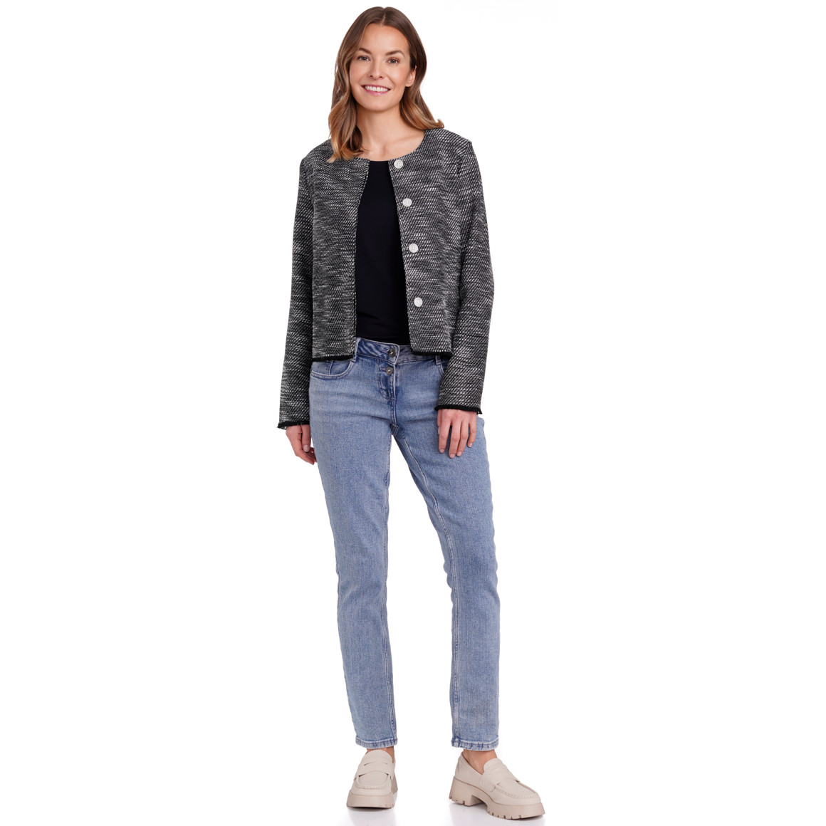 Gina Benotti Damen Jacke im Blazer-Look dunkelblau