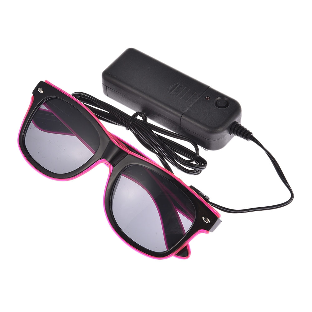 LED Party Brille Festival Leuchtbrille Verkleidungs Accessoire - Pink
