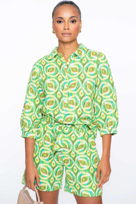Geisha groene dames blouse