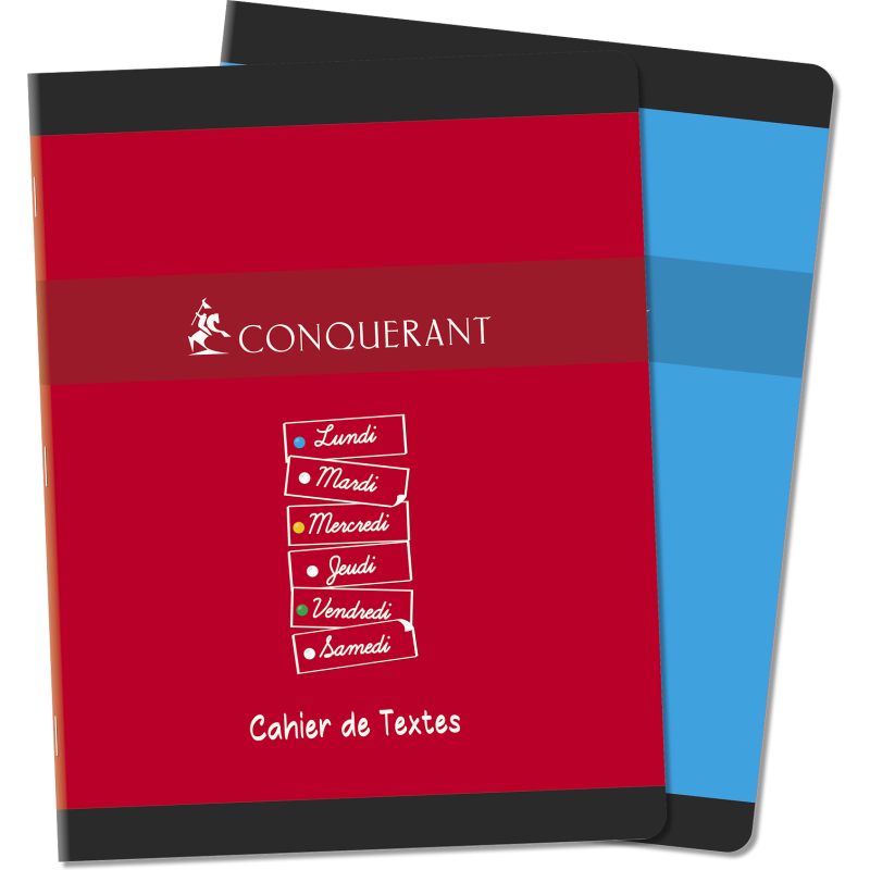 Cahier De Textes Conquerant 7 Agrafe 170X220 124P 70G Q5/5 Assorti
