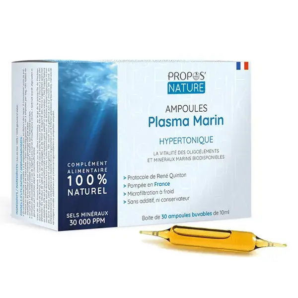 Propos'Nature Quinton Plasma Marinho Hipertônico de Água do Mar 30 Ampolas
