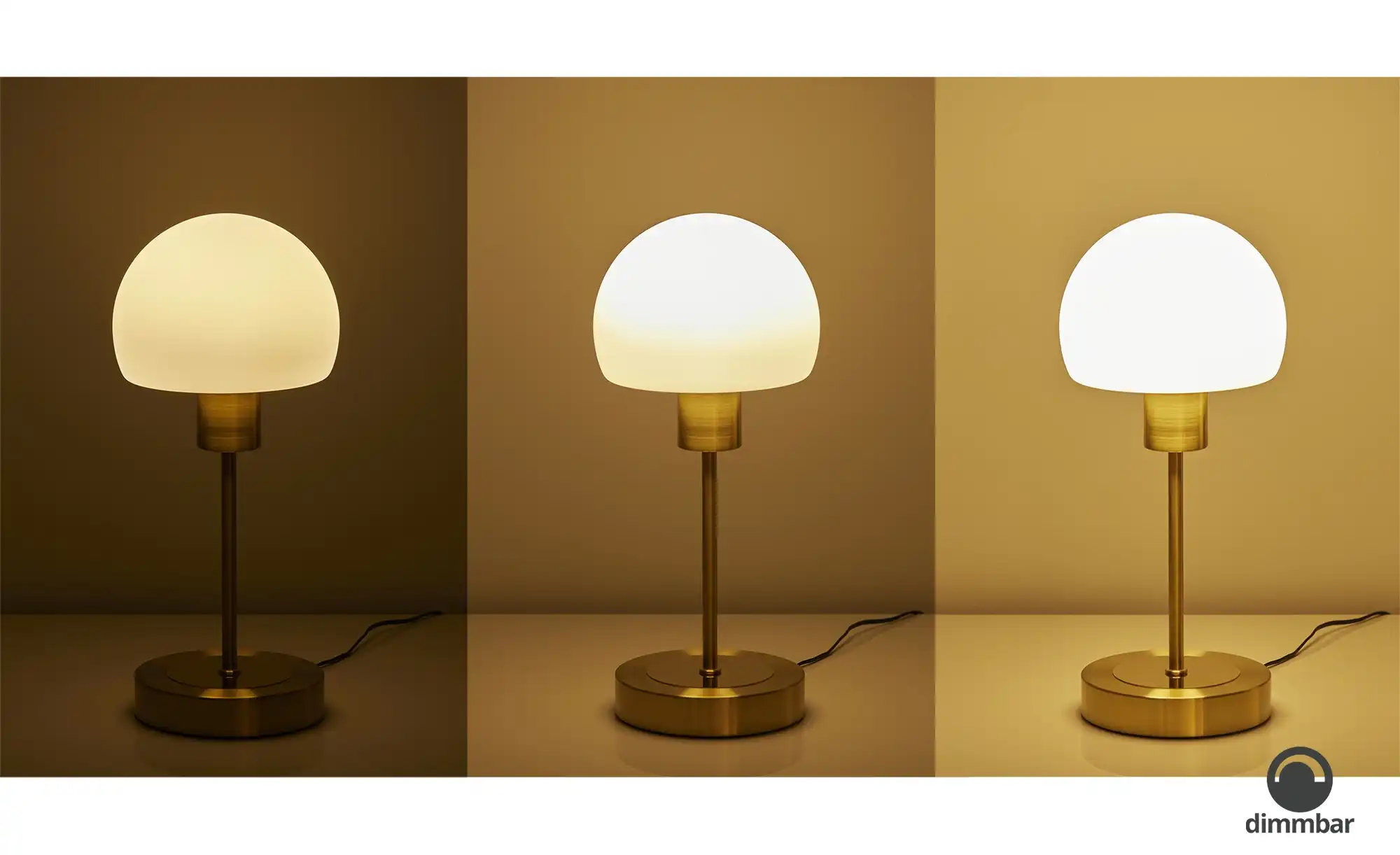 KHG LED-Tischleuchte, 1-flammig, messingfarben mit Touchdimmer
