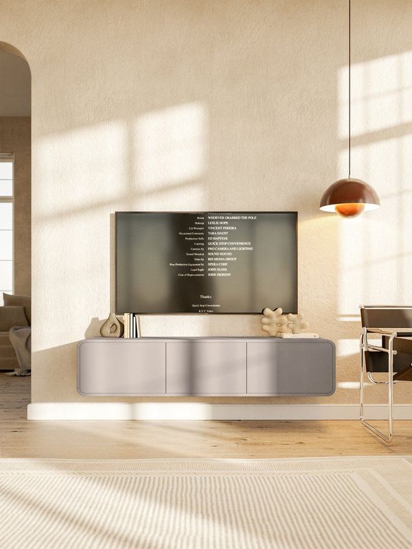 Lolo - Tv-meubel - Taupe - Zwevend - 154 cm breed - 40 cm diep - 32.5 cm hoog