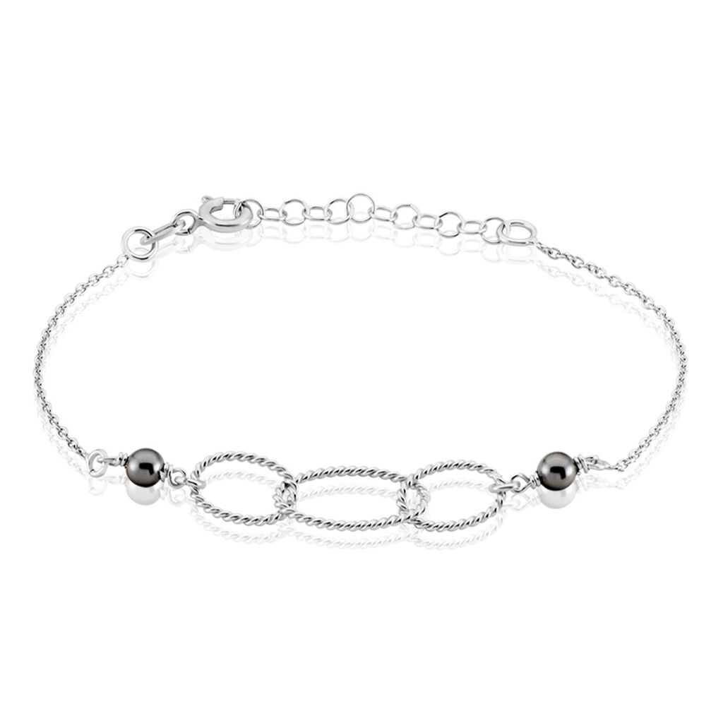 Bracelet Oswald Argent Blanc Pierre De Synthese