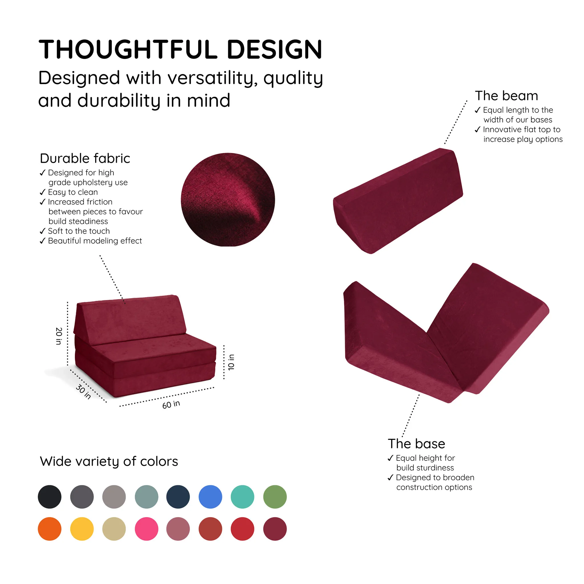 Go Coconut Canapé Modulaire Demi - Cranberry Rain