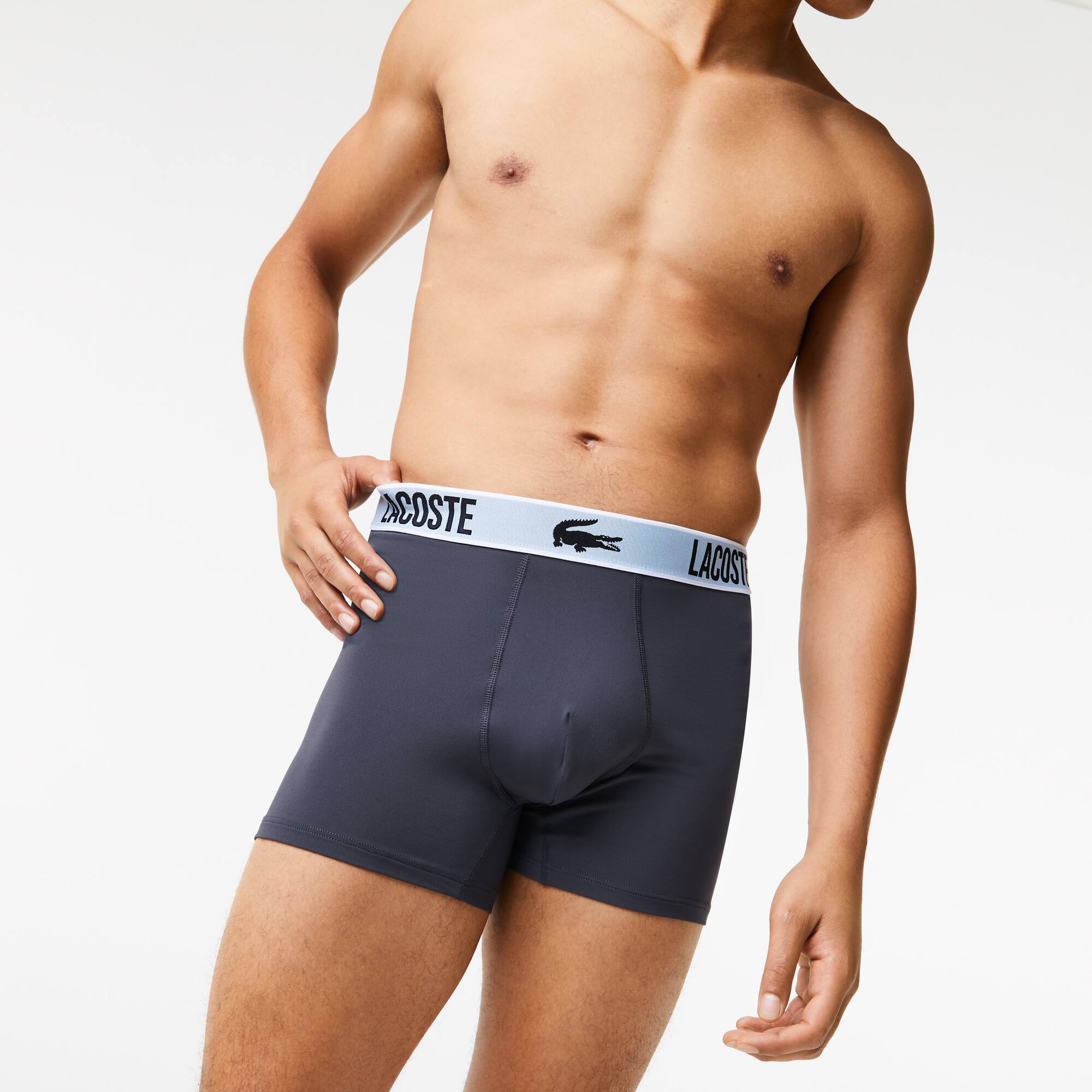 Herren LACOSTE Trunks aus recyceltem Polyester im 3er-Pack Unterwasche - Schwarz - Lacoste - Herren