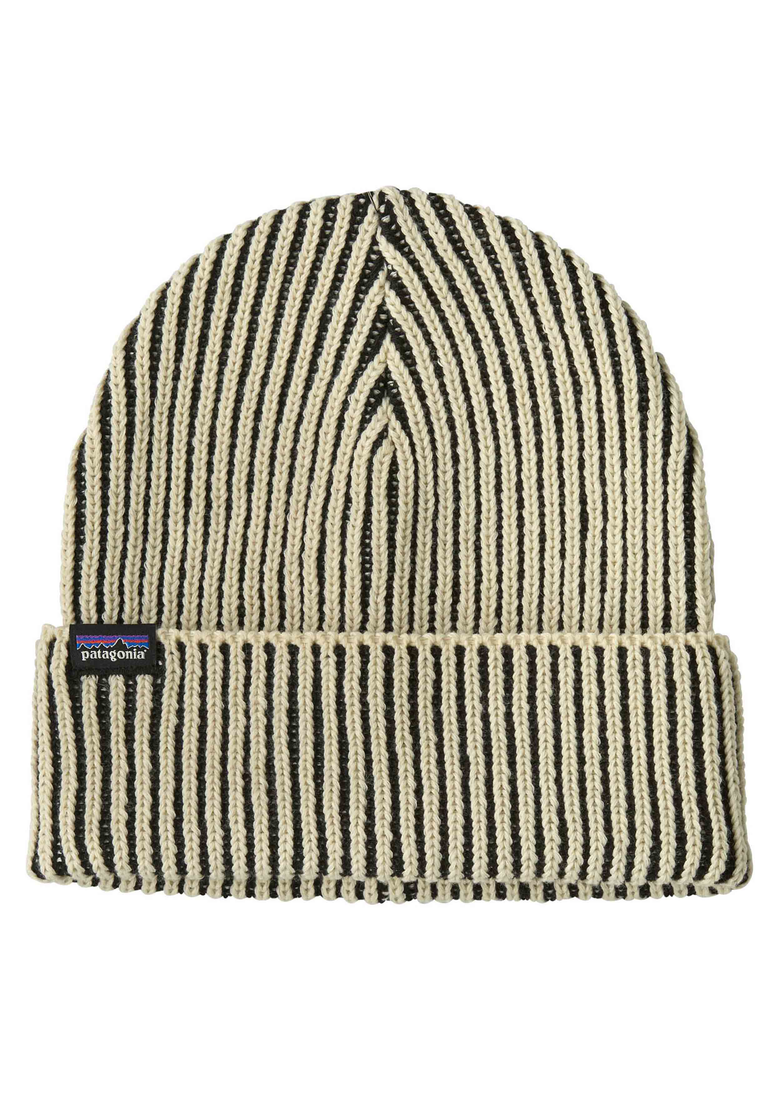 Patagonia Mütze Fisherman's Rolled Beanie Contrast Stripe Black