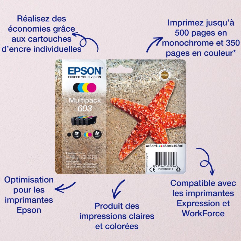 Epson 603XL  cartouche haute capacité noire pour imprimante jet d'encre