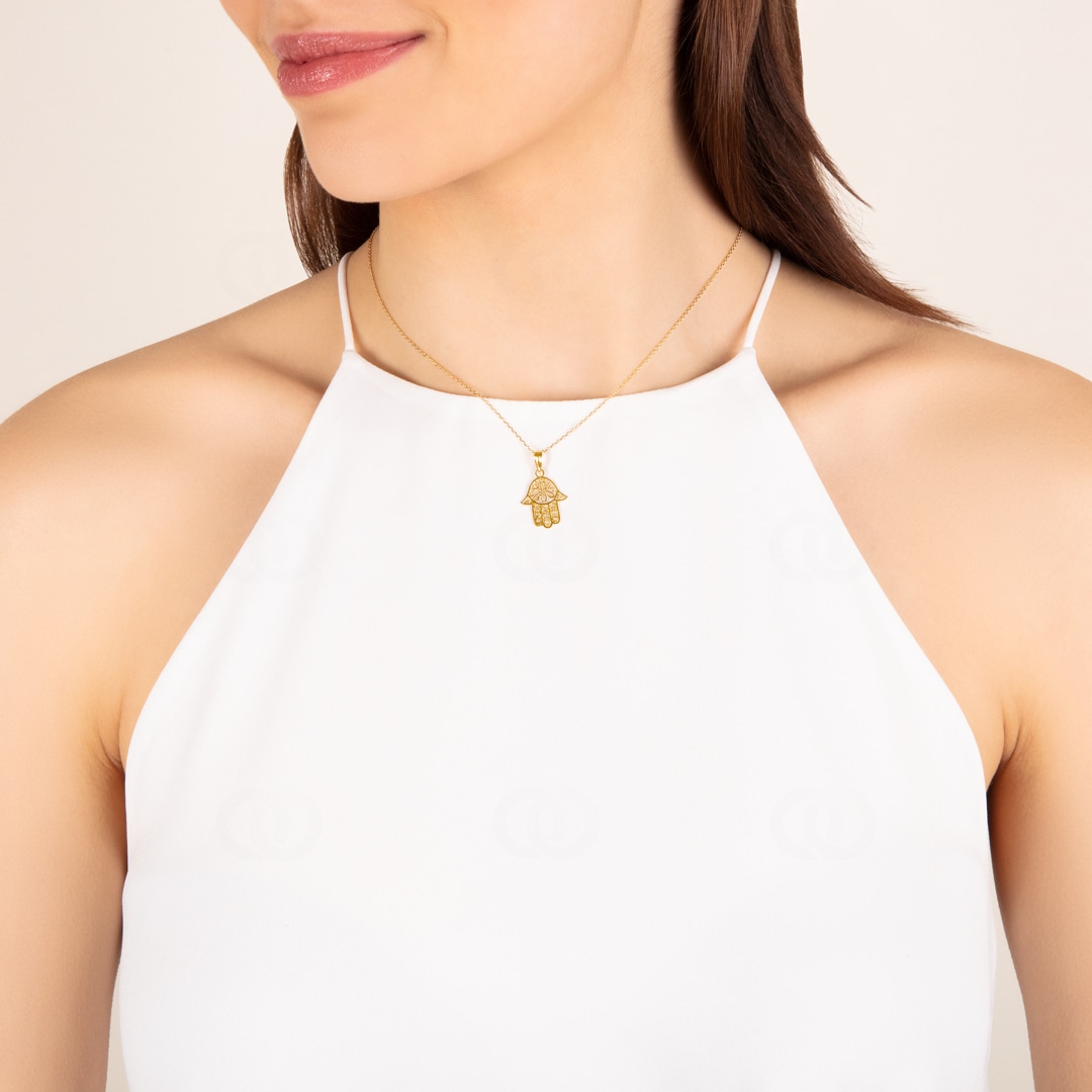 Anhänger 750/18 K Gelbgold Fatimas Hand