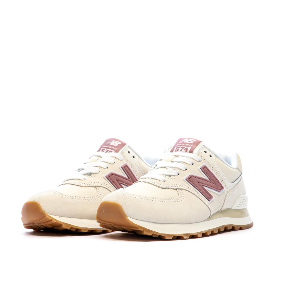 New Balance ML574 Baskets Beige/Rose Homme New Balance