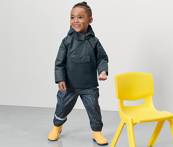 Kleinkind Thermo-Regenjacke, schieferblau