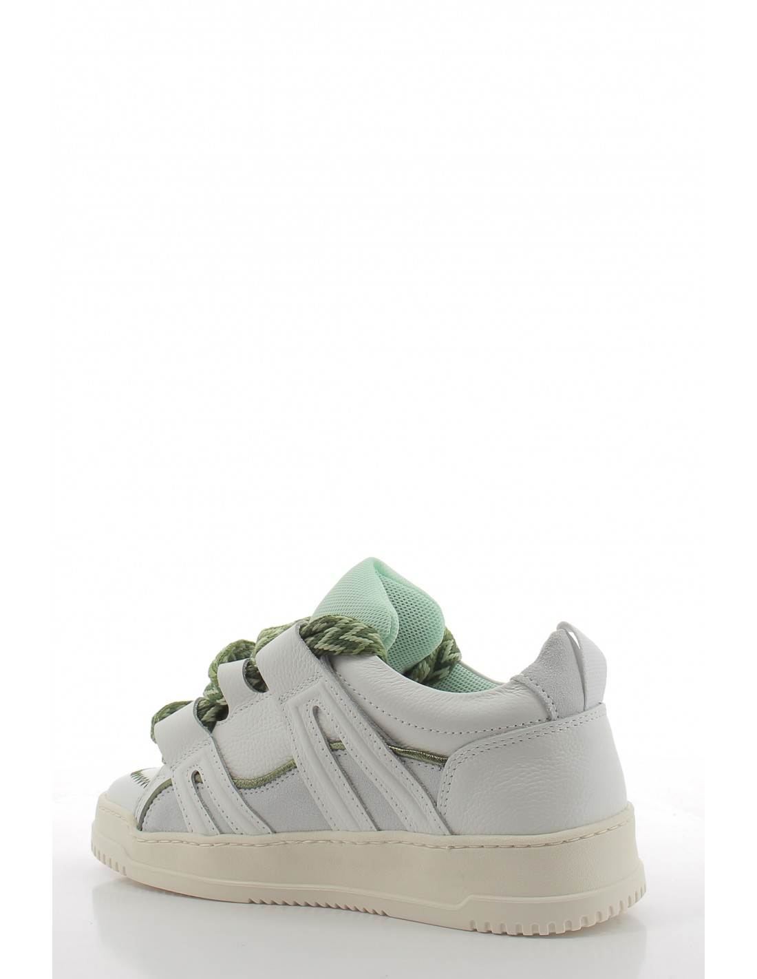 semerdjian Baskets de Ville Femme Inna Cuir Blanc/Vert
