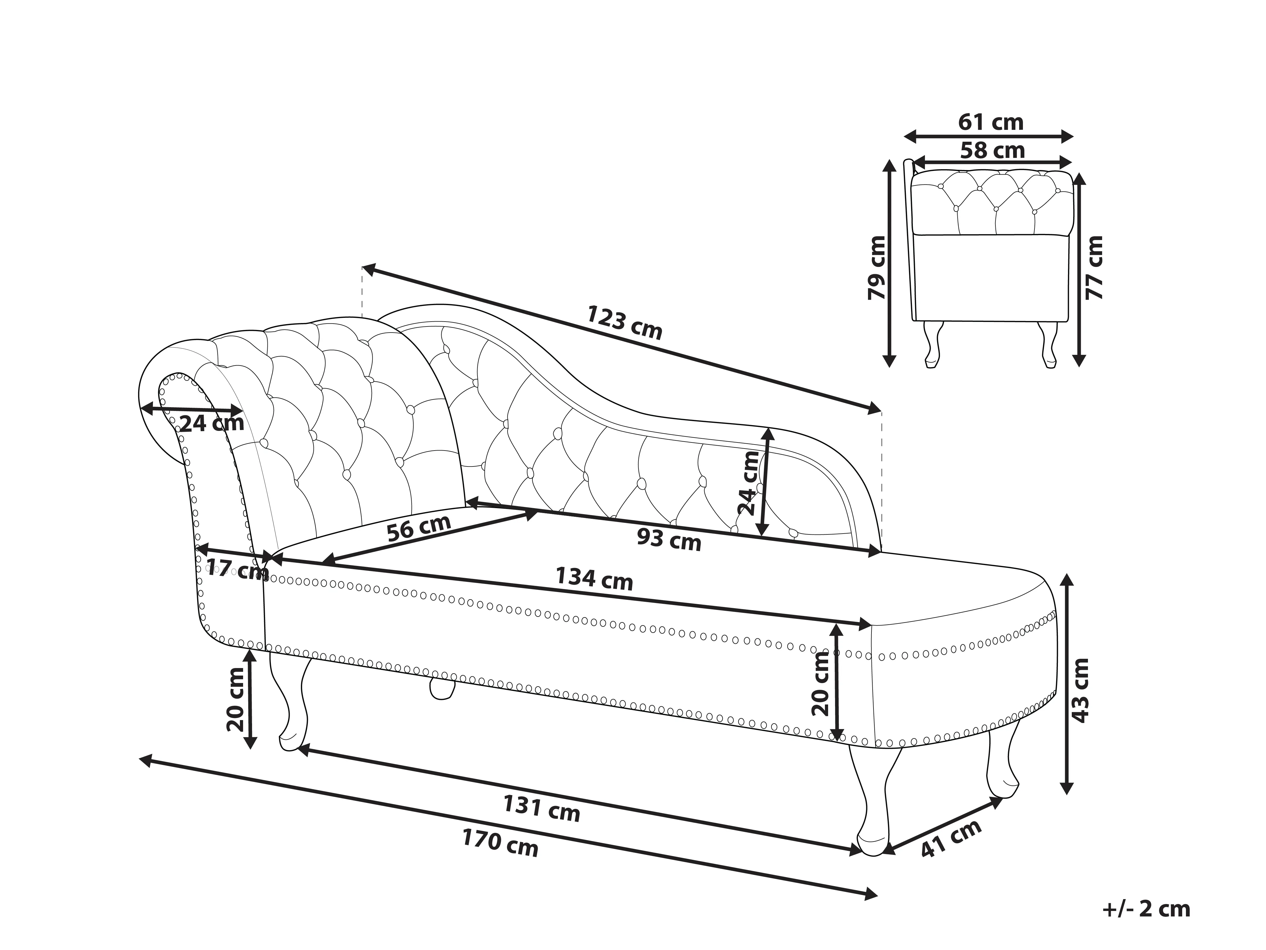 Linkszijdige chaise longue NIMES Kunstsuède Donkerbruin
