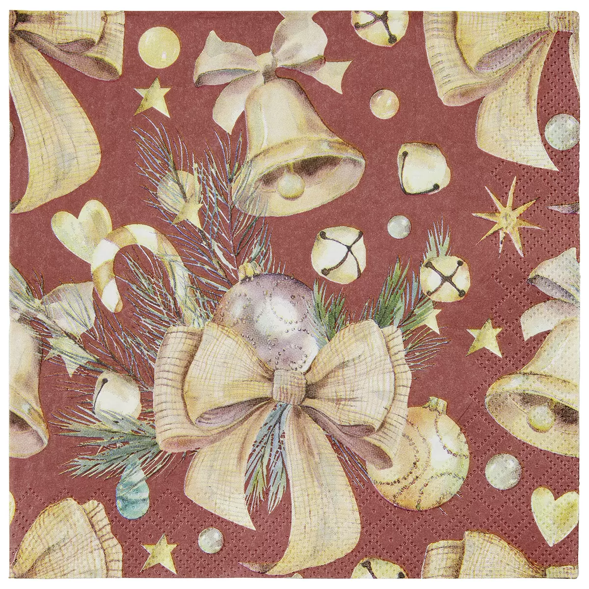 Serviette Anna gold,grün,rot