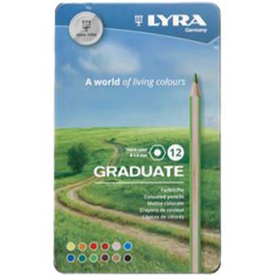 Lyra Graduate - 12 Crayons de couleur - boîte métal