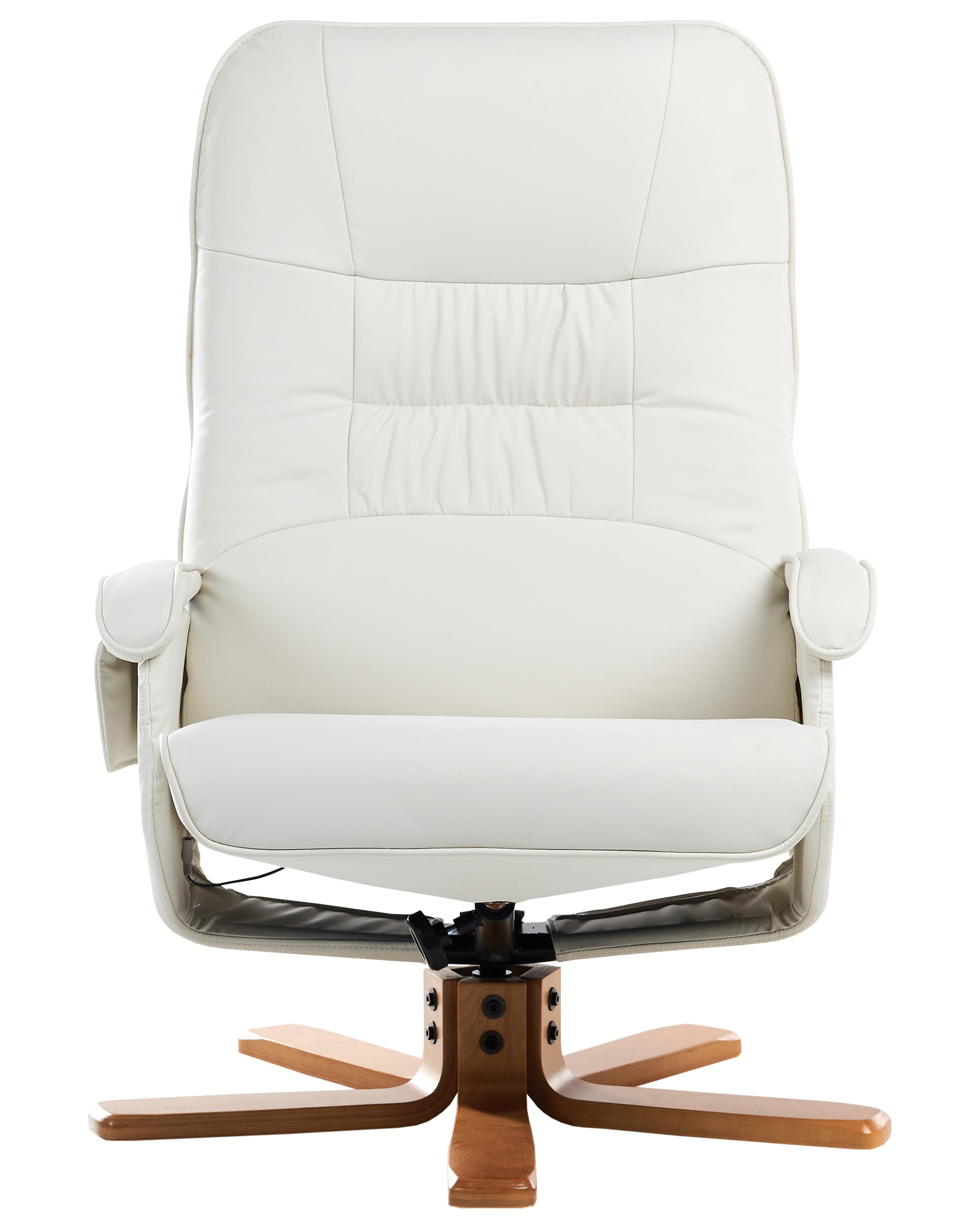 Massagestoel RELAXPRO met voetenbank Kunstleer Gebroken wit