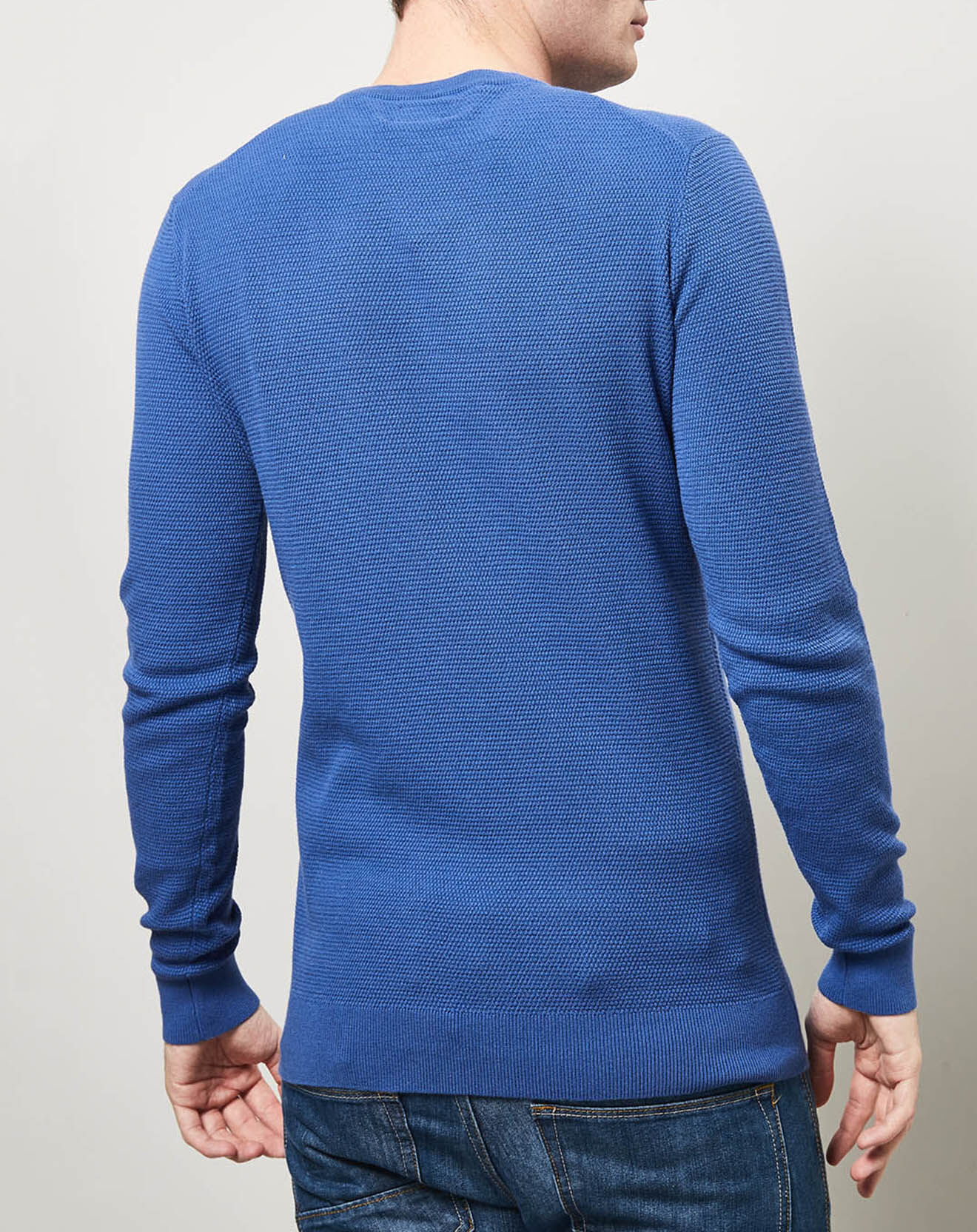 Hartford Pull Honeycomb Crew bleu
