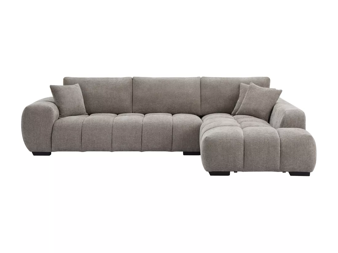Canapé d'angle droit en tissu gris BERENIA