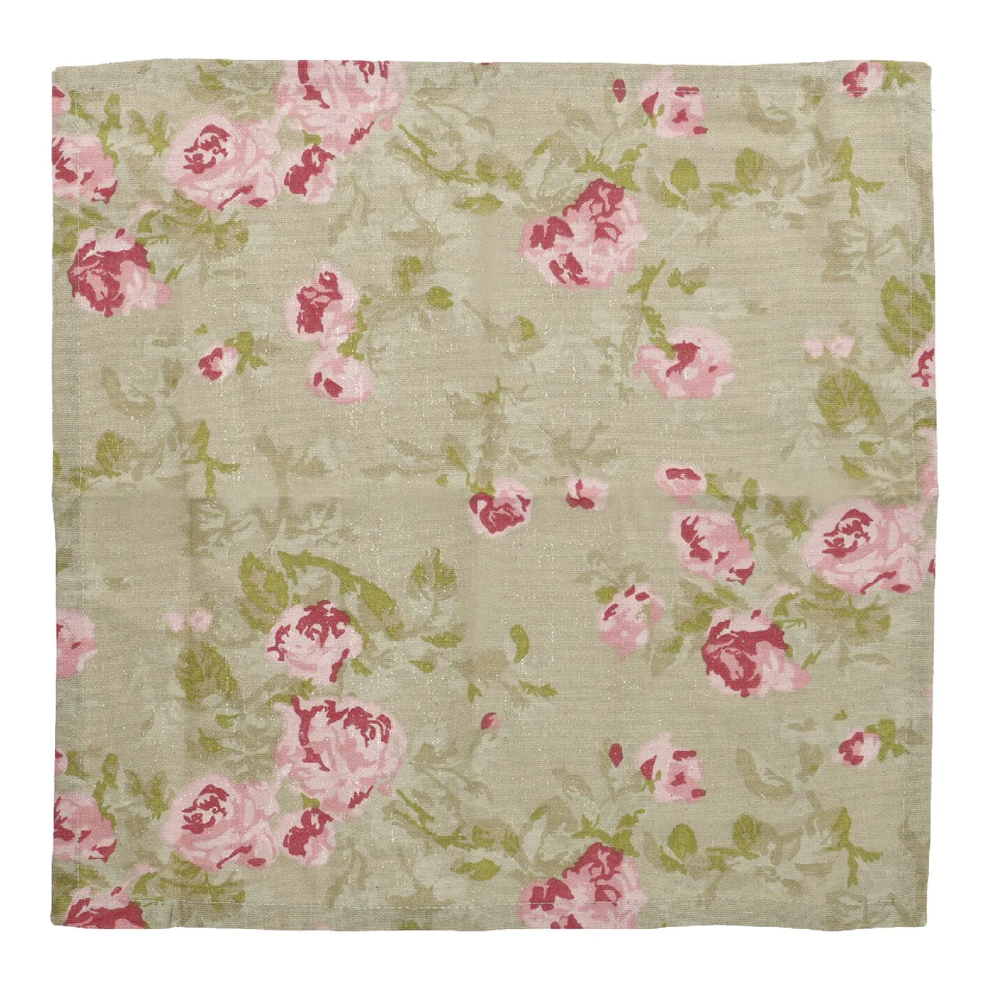 Serviette Rosen, grün, 40 x 40 cm
