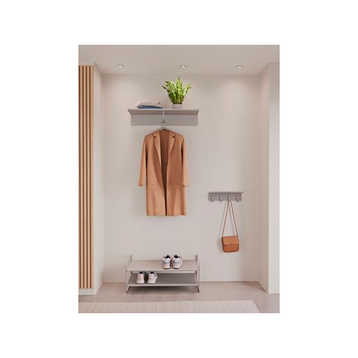 Zone A-Hallway Shelf Knagerække, Soft Grey