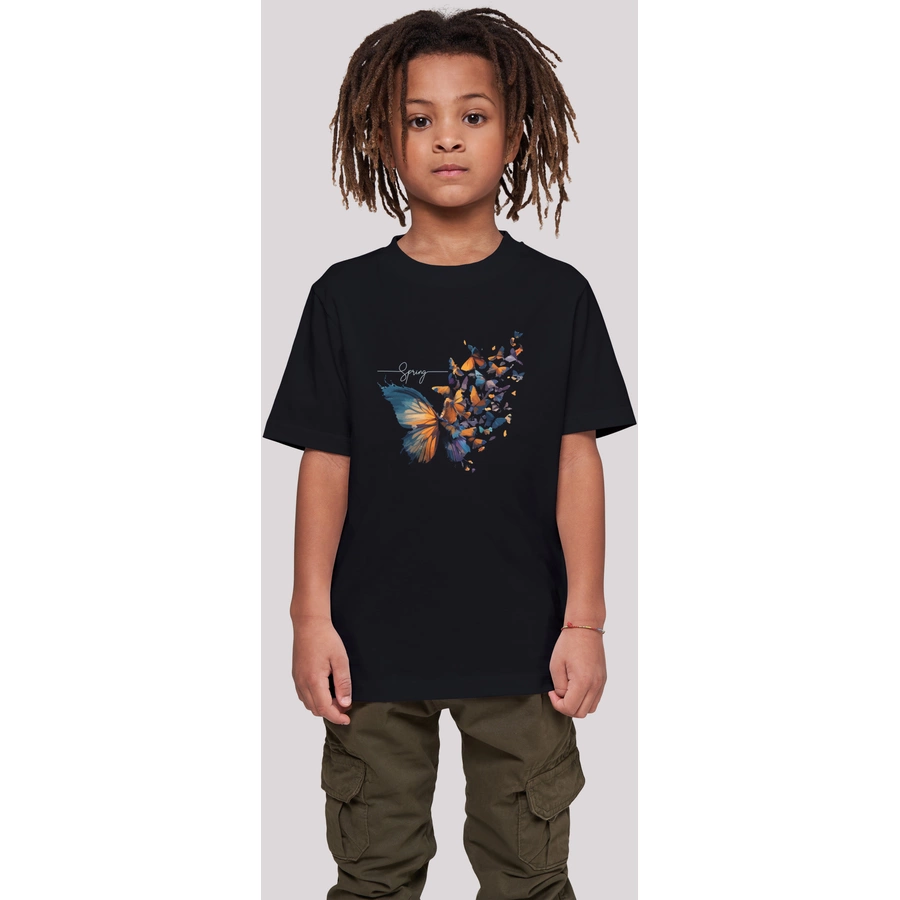 F4NT4STIC T-Shirt Schmetterling Frühling Tee Unisex schwarz