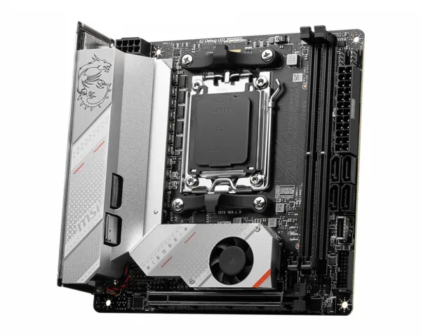 MSI MPG B650I EDGE WIFI - Bundkort - mini ITX - Socket AM5 - AMD B650 Chipset - USB 3.2 Gen 2, USB-C 3.2 Gen2, USB 3.2 Gen 1, USB-C 3.2 Gen 2x2 - 2.5 Gigabit LAN, Wi-Fi 6, Bluetooth - onboard grafik (CPU påkrævet) - HD Audio (8-kanaler)