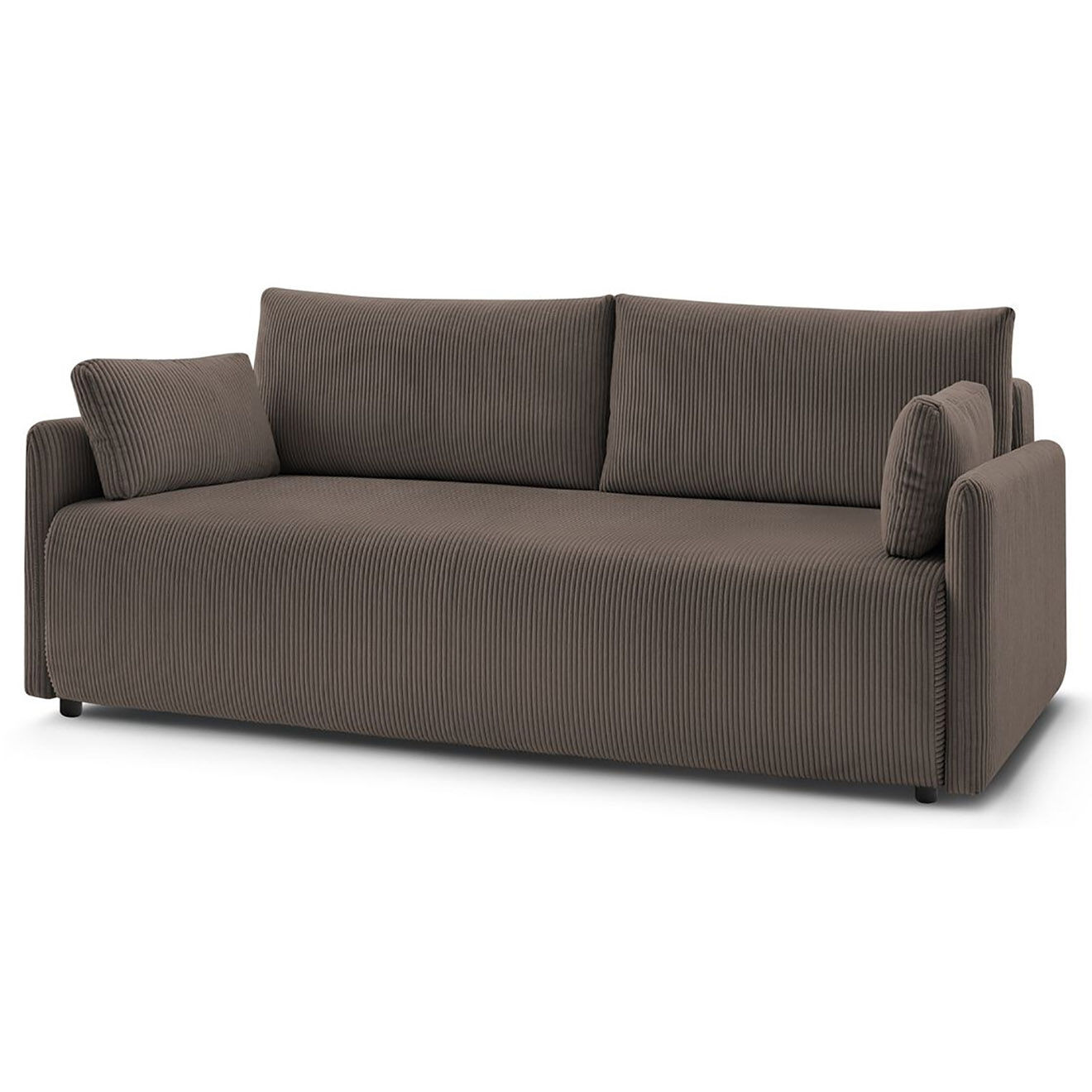Bobochic Canapé convertible coffre marcel velours côtelé taupe  - 211x100x86 cm