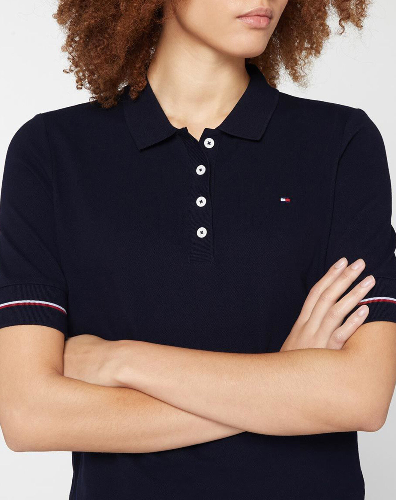 Tommy Hilfiger Polo Regular Global Stripe bleu marine