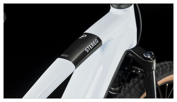 VTT Électrique Tout-Suspendu Cube Stereo Hybrid 120 Pro 625 Shimano Deore 12V 625 Wh 27.5'' Blanc Flash