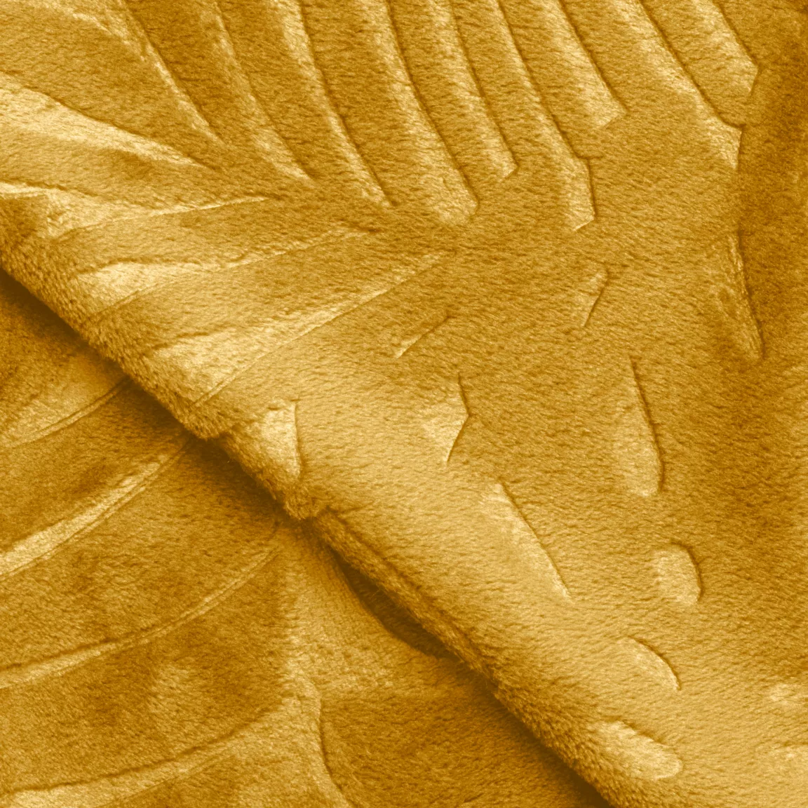 Coussin carré flanelle (45 x 45 cm) Flore Jaune moutarde