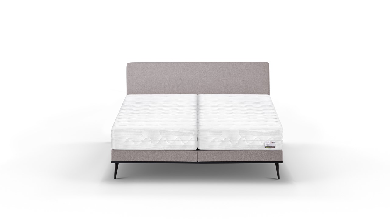 Boxspring Viggo met Silver Pocket Deluxe Foam matras oakland grijs