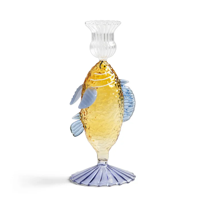 &klevering - Fish Kerzenhalter, gelb