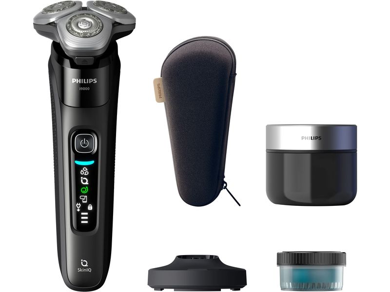 Philips Rasierer Series i9000 X9000/30 mit Reinigungsstatio Elektrischer Nass-/Trockenrasierer mit SkinIQ