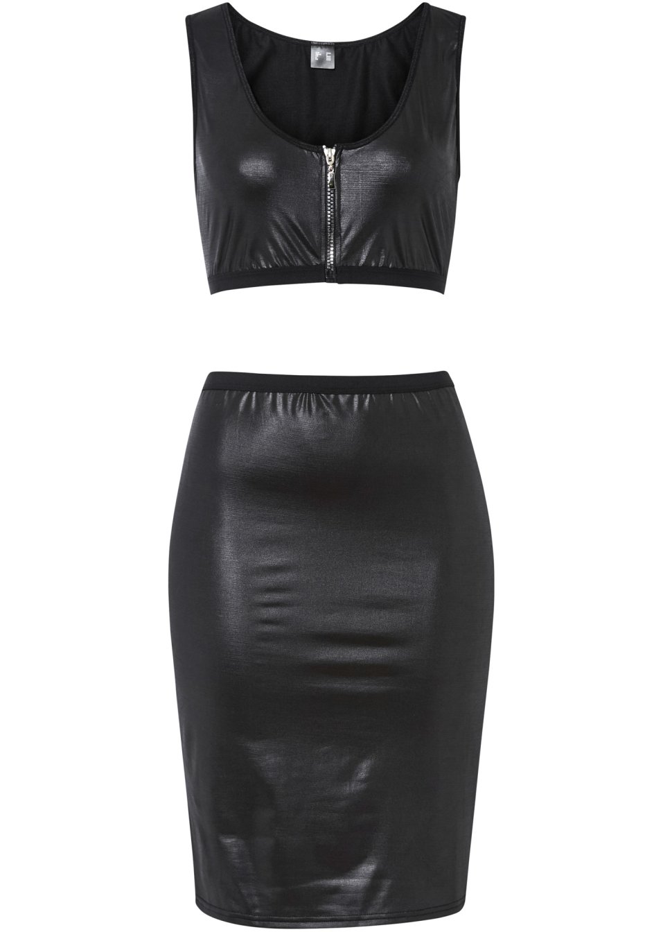 Brassière et jupette au look mouillé (Ens. 2 pces.)
