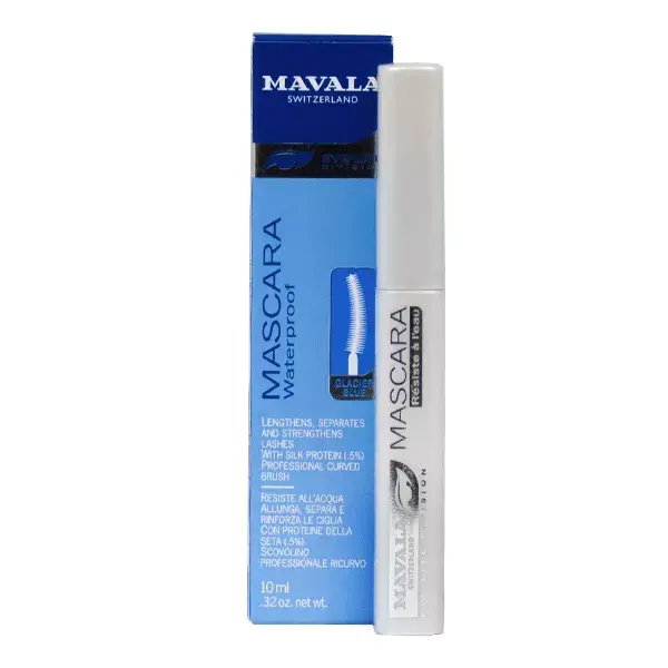 Máscara para cílios à prova d'água Mavala, cor Azul Glacial, 10ml