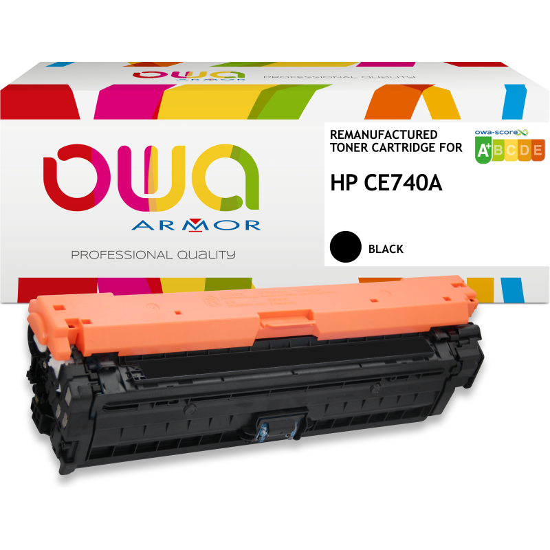 Toner remanufacturé OWA - standard - Noir - pour HP CE740A