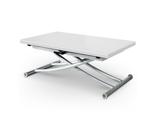 INTENSEDECO - Table basse relevable philadelphia blanc laqué