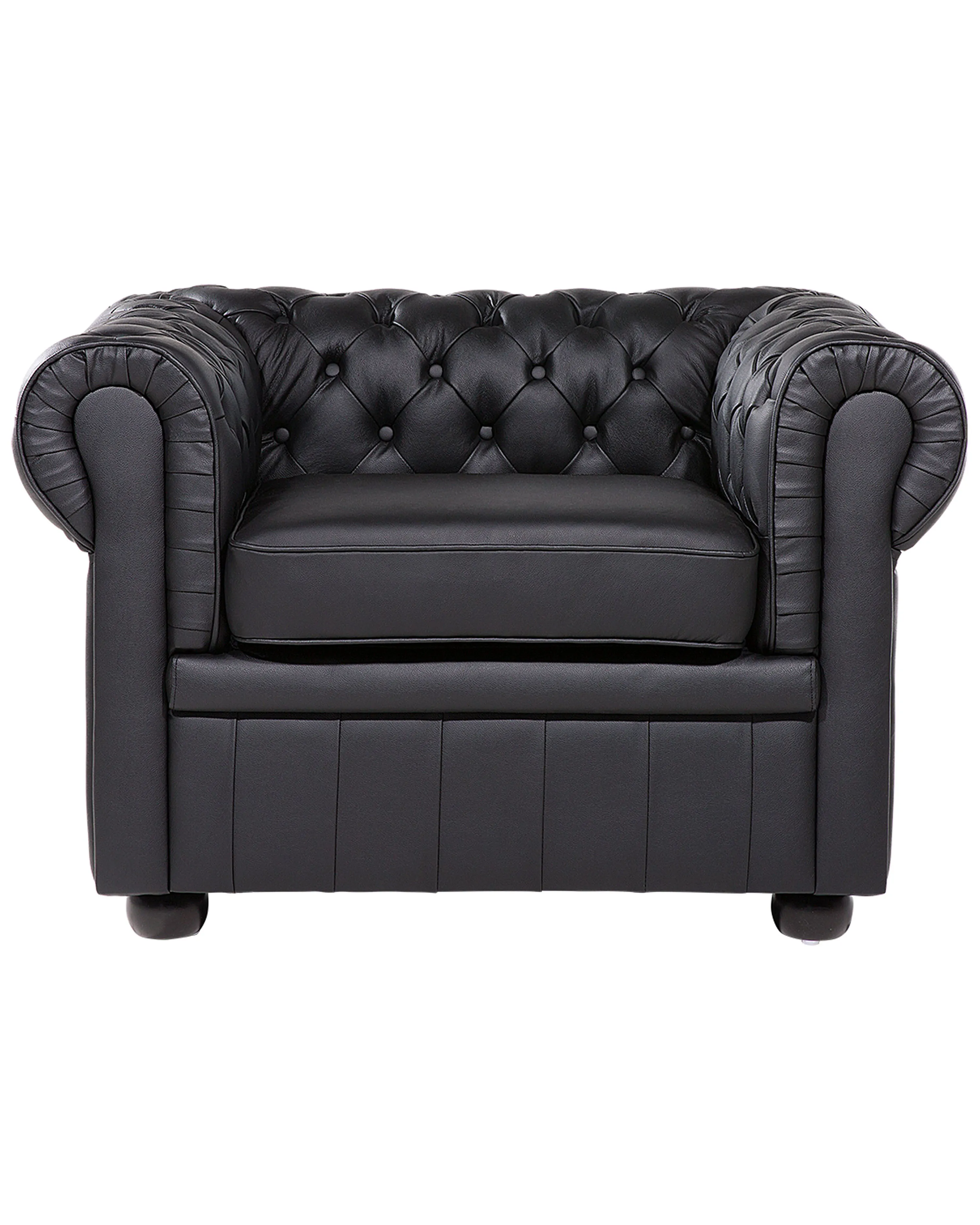 Fauteuil CHESTERFIELD Leer Zwart