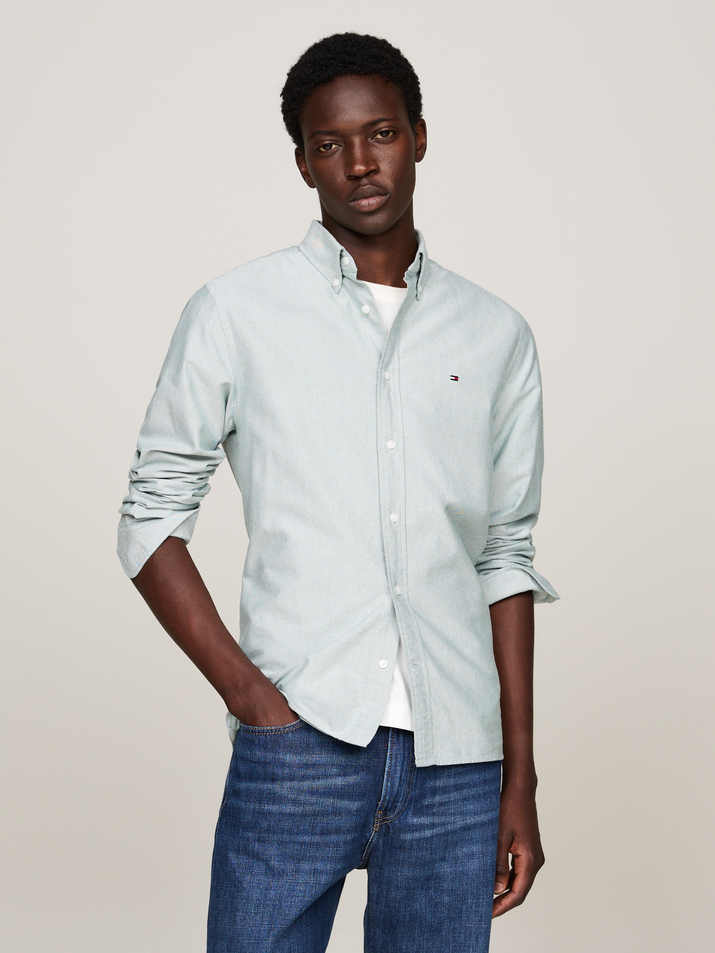 Tommy Hilfiger Langarmhemd »SOLID HERITAGE OXFORD Regular Fit SHIRT«