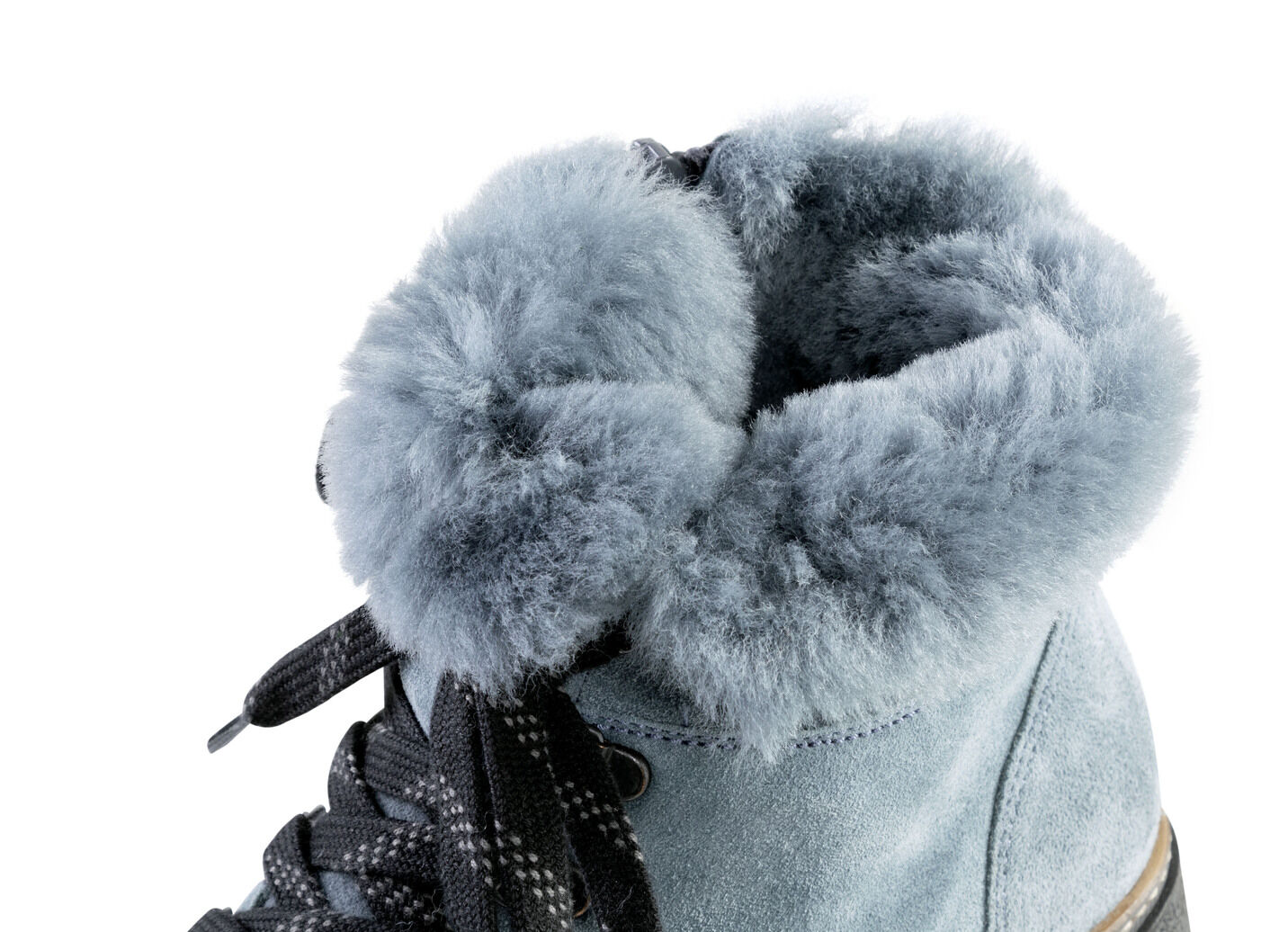 Waldläufer Schnür-Stiefelette mit kuscheligem Kragen aus Lammfell
